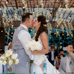 Wedding at The Vine Terrace wedding venue at Secrets The Vine Cancun.