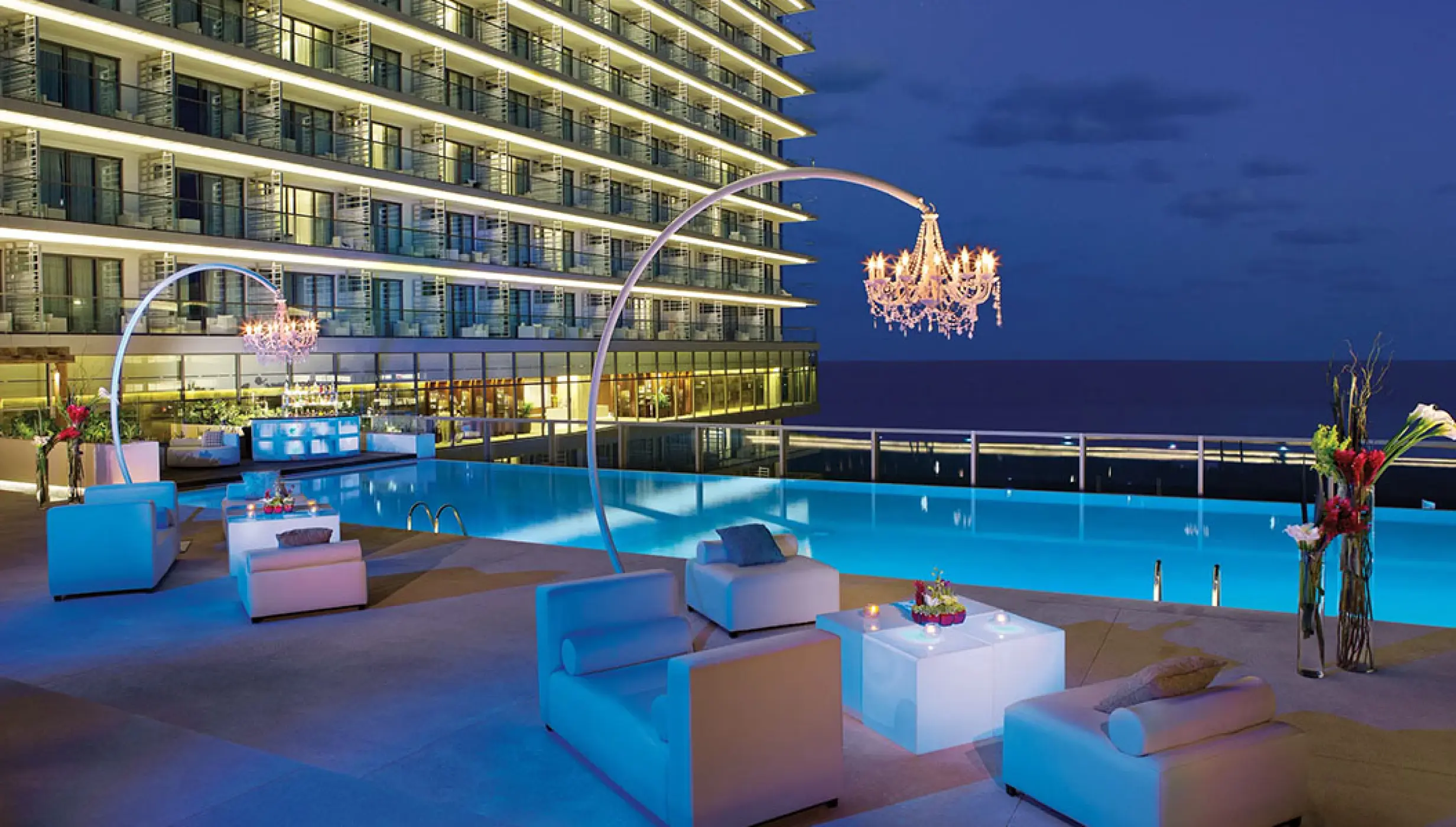 Pool wedding venue at Secrets The Vine Cancun.
