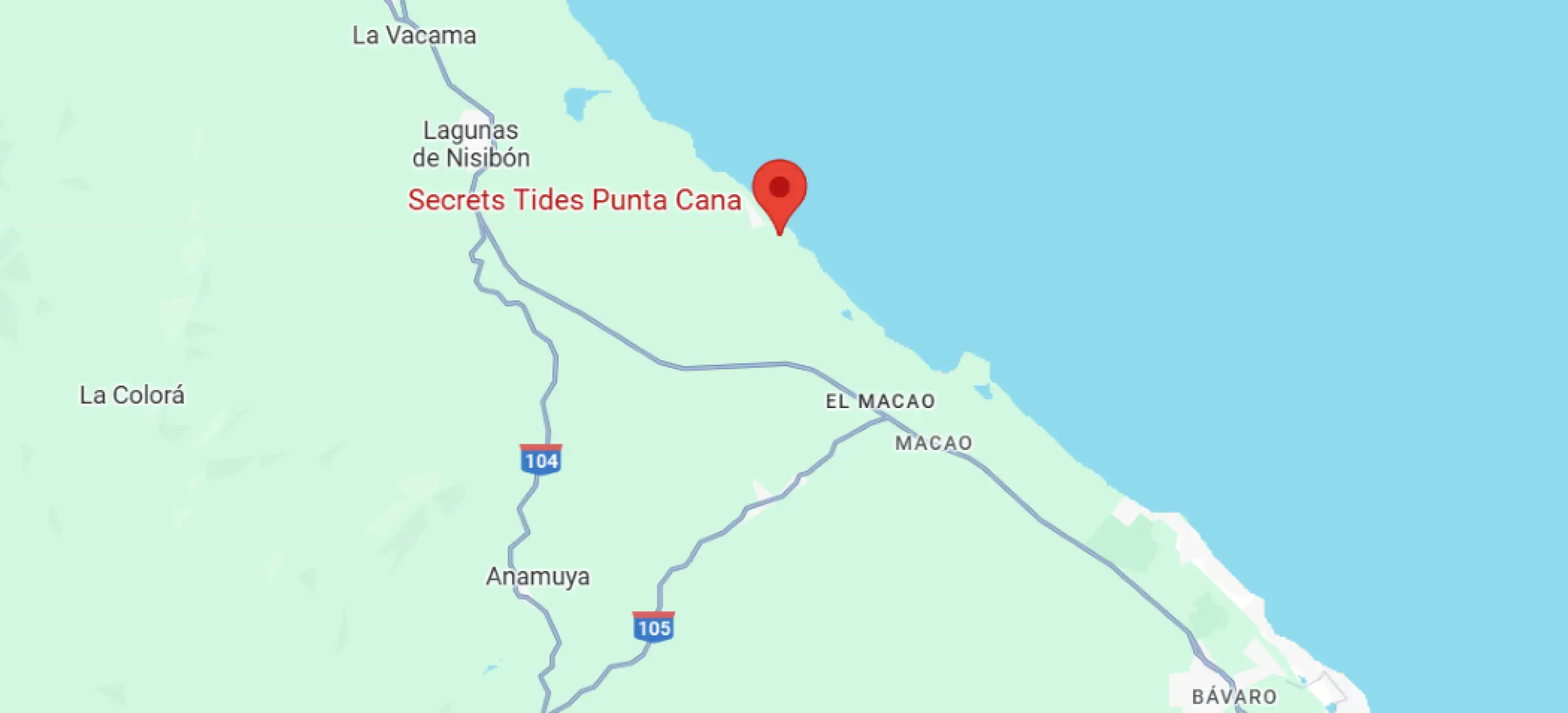 map showing location of Secrets Tides Punta Cana in Dominican Republic