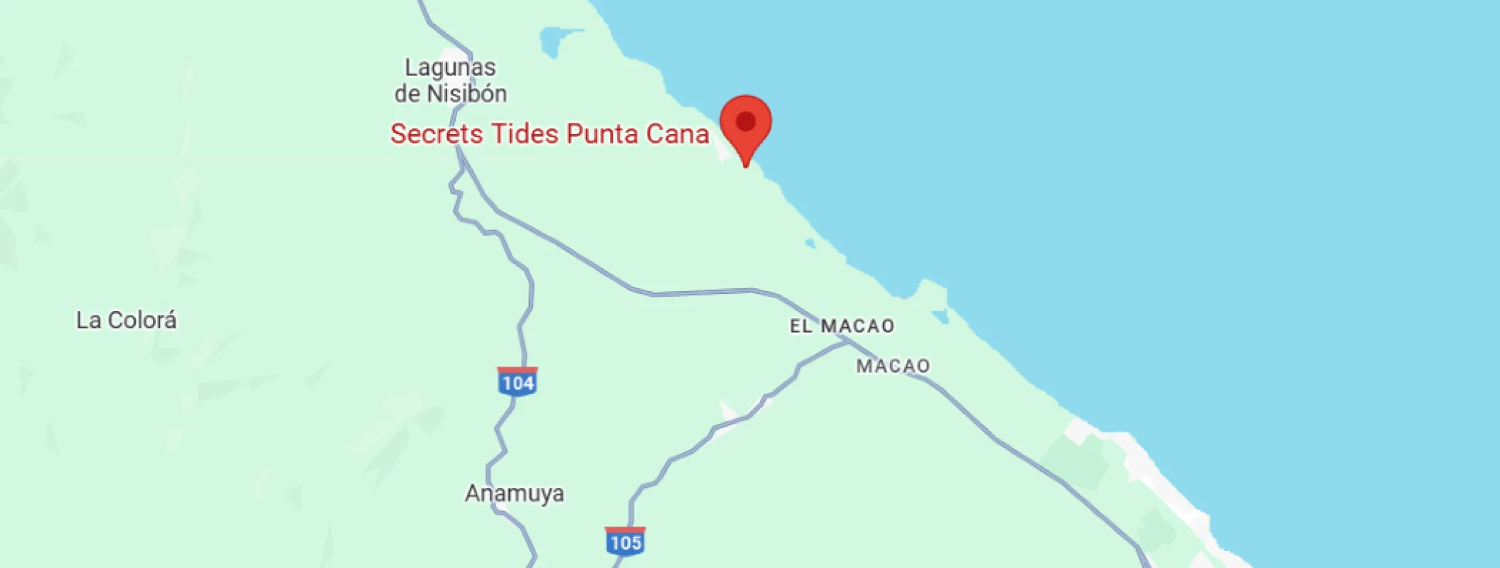 map showing location of Secrets Tides Punta Cana in Dominican Republic