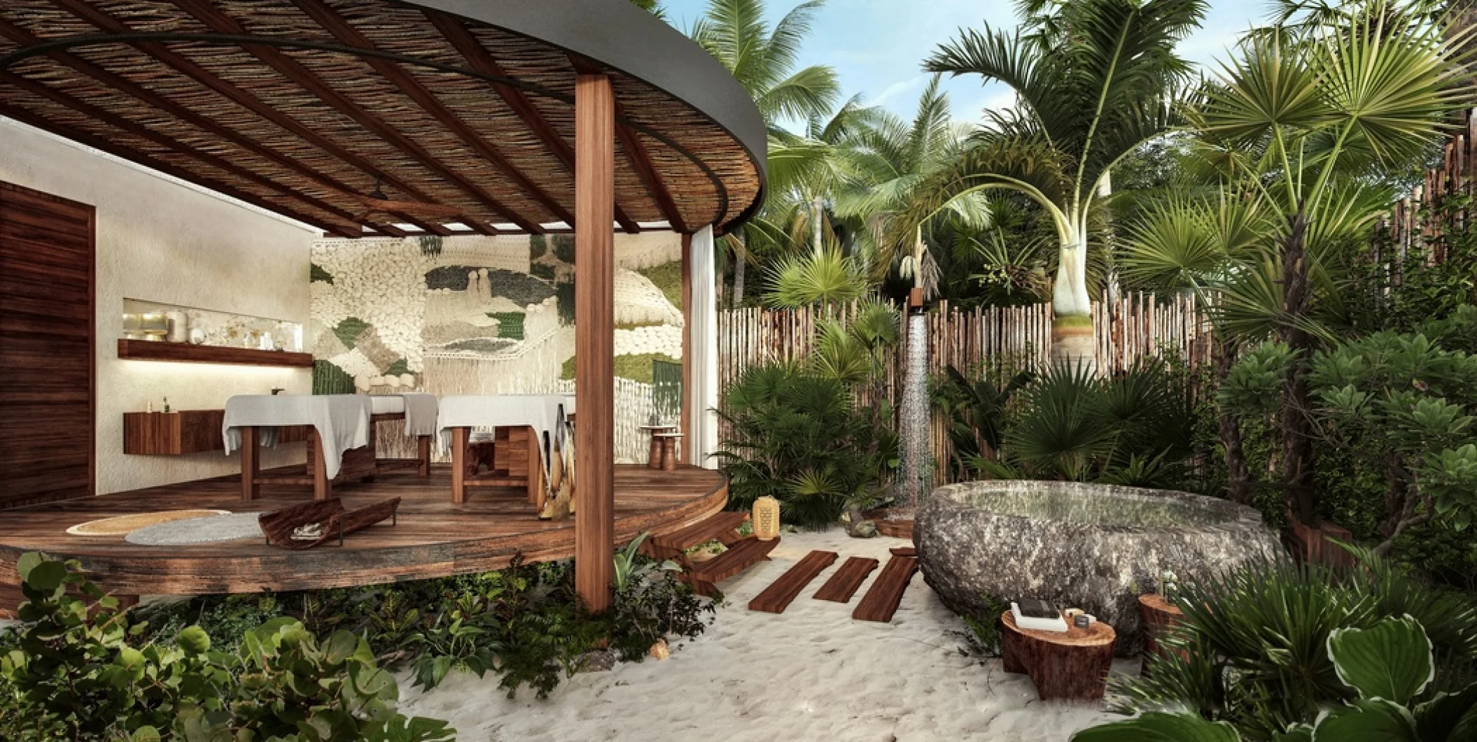 outdoor spa at Secrets Tulum