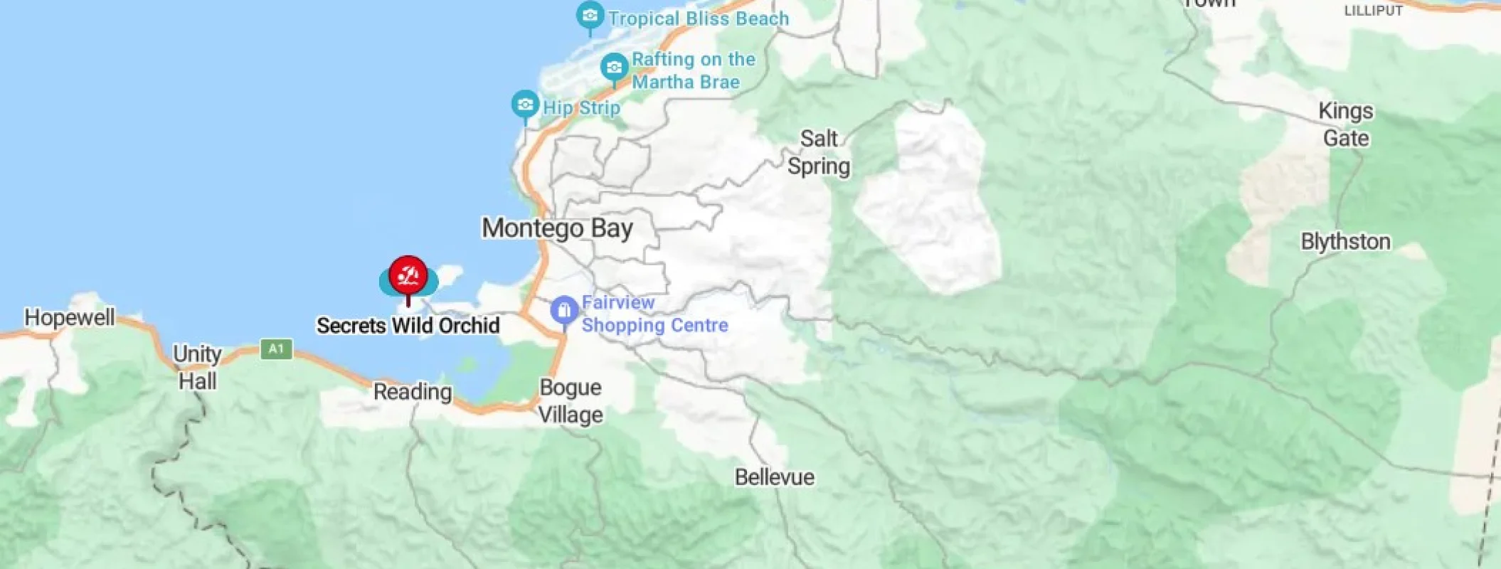 Secrets Wild Orchid Montego Bay location in the map