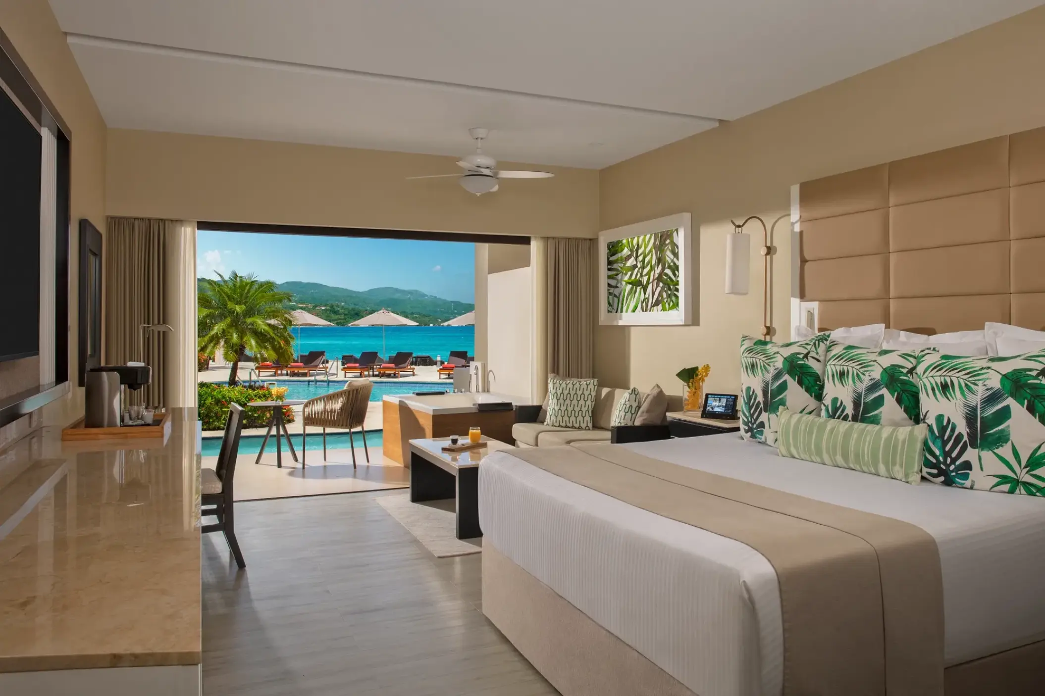 Junior suite with pool view at Secrets Wild Orchid, Montego Bay