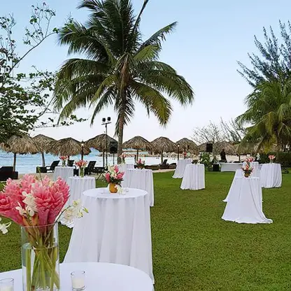 Cocktail reception on the Preferred Beach lawn at Secrets St James, Montego Bay