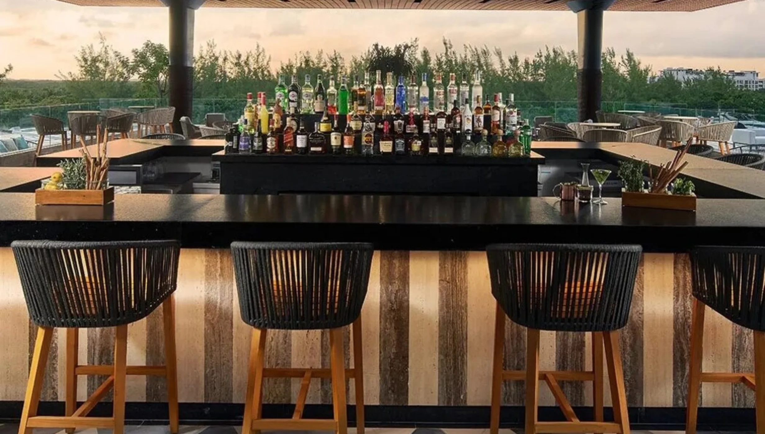 golden hour bar at SLS Playa Mujeres