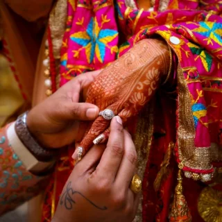 ring ceremony at an indian wedding