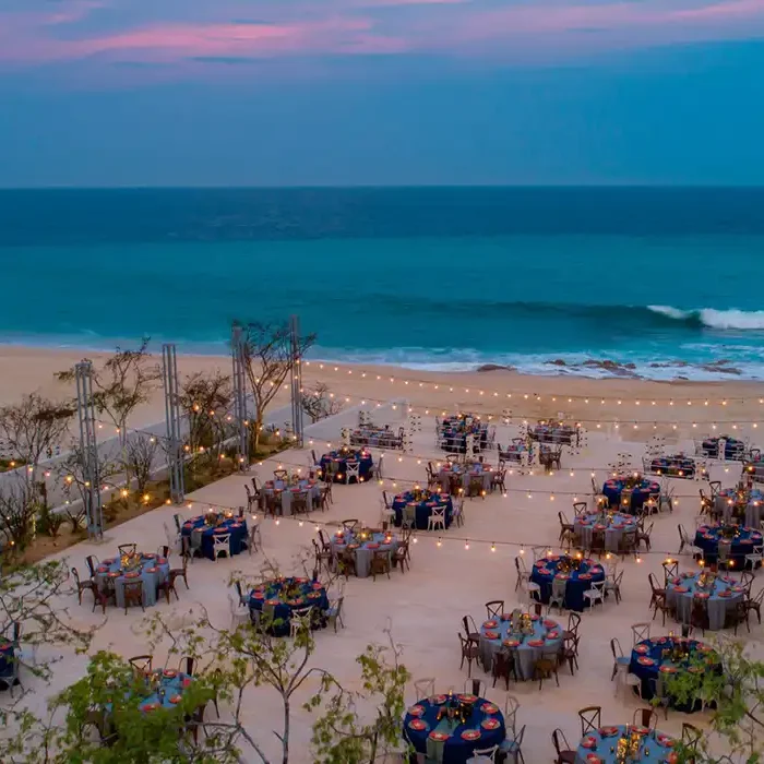 Dinner reception decor at Solaz Los Cabos