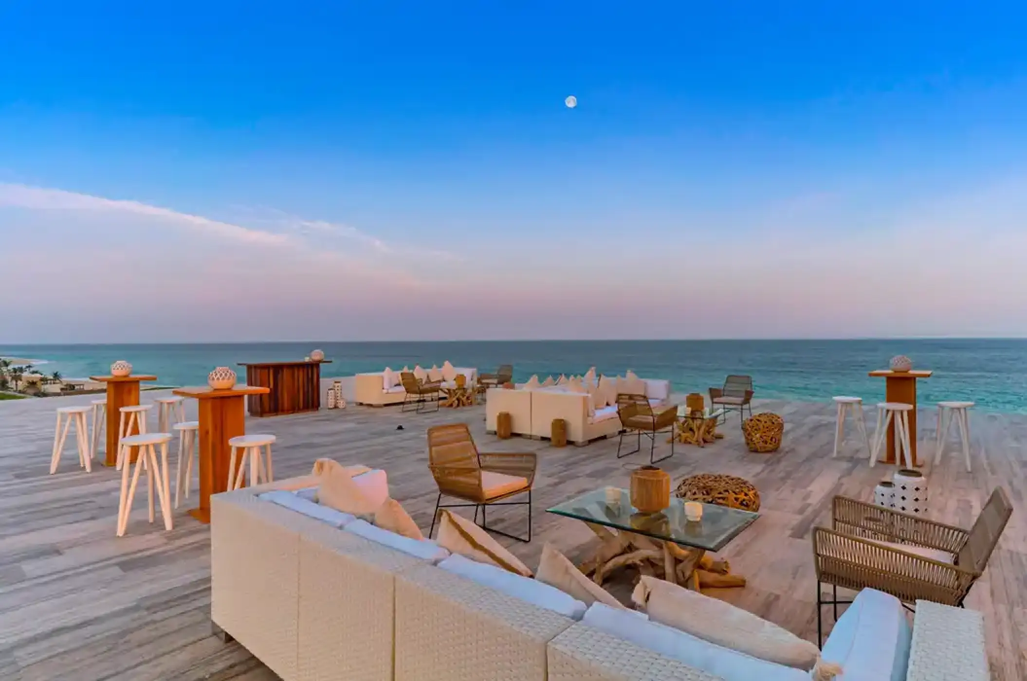 Rooftop cocktail party lounge at Solaz Los Cabos, Cabo San Lucas