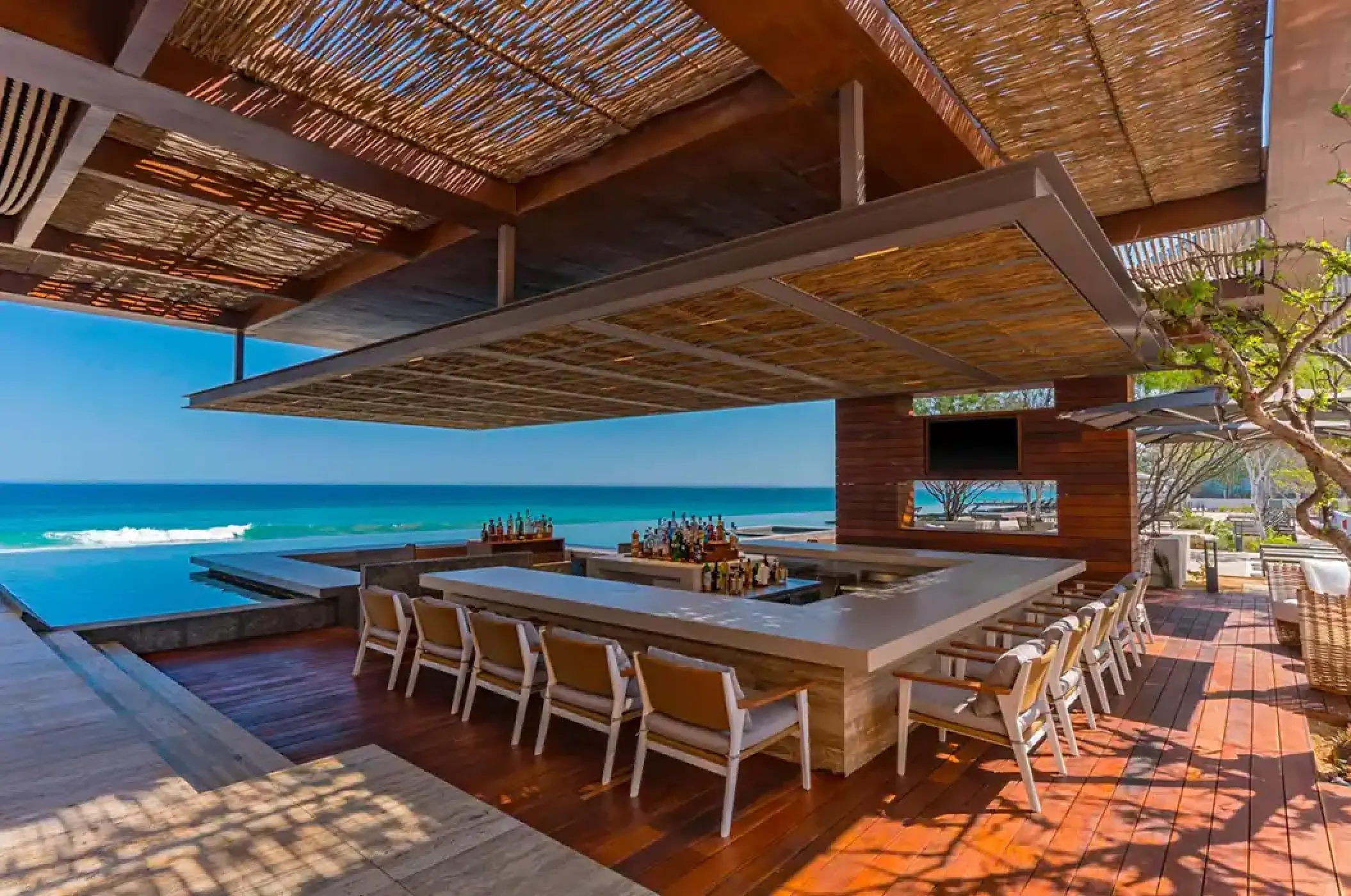Open-air Mako bar with ocean views at Solaz Los Cabos, Cabo San Lucas