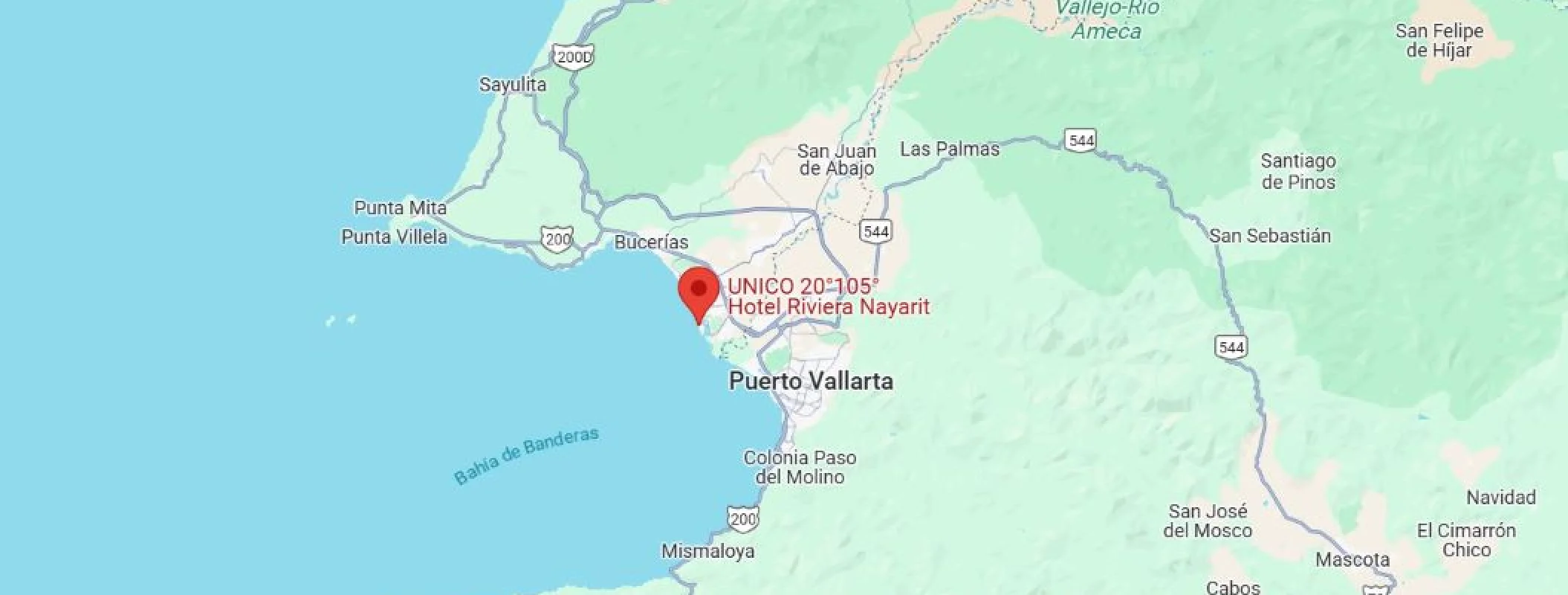 map showing location of UNICO Riviera Nayarit in Mexico