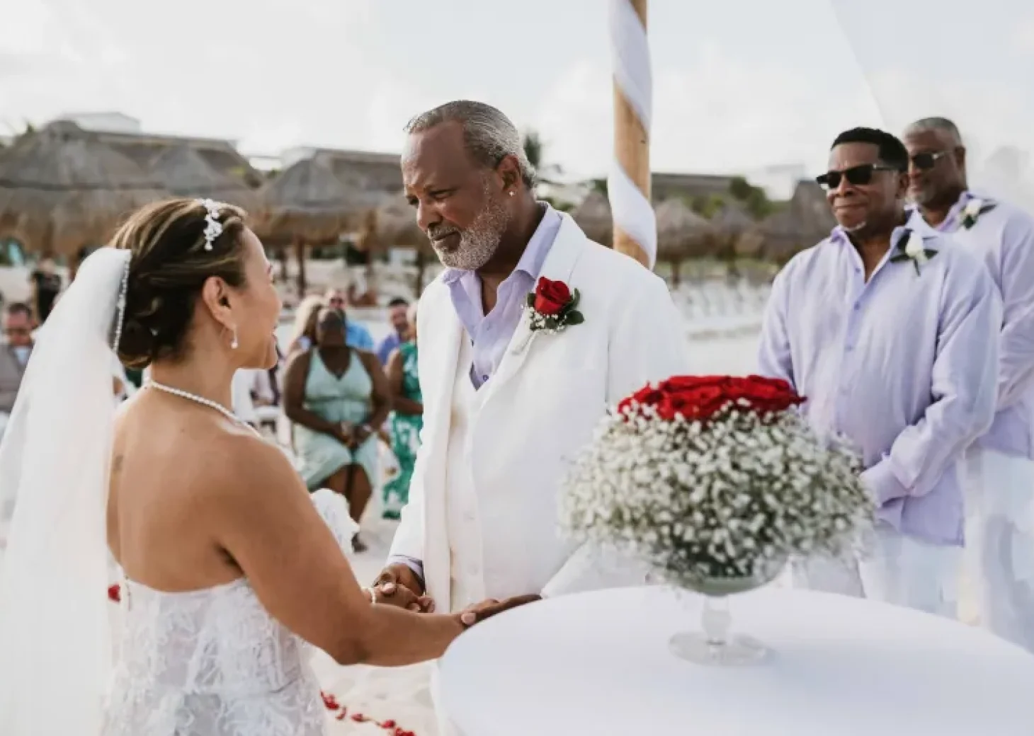 Wedding ceremony on the beach at Valentin Imperial Riviera Maya