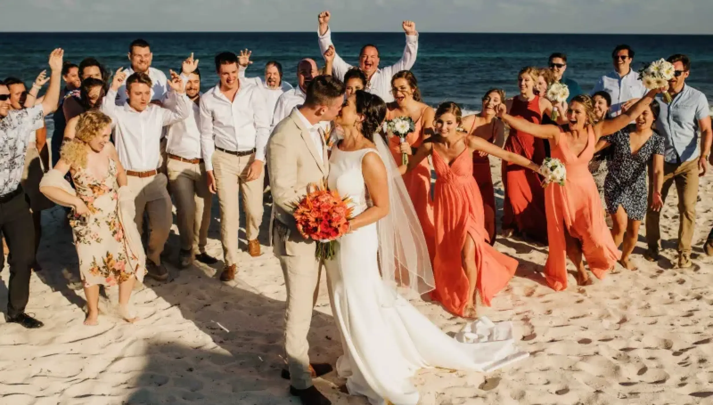 wedding party at Valentin Imperial Maya resort