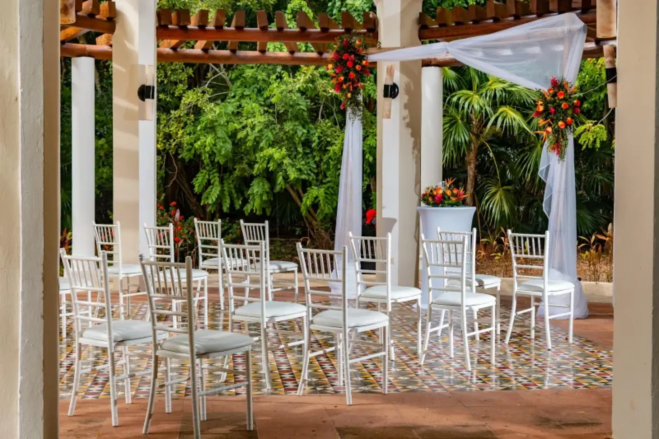 Garden gazebo wedding ceremony at Valentin Imperial, Riviera Maya