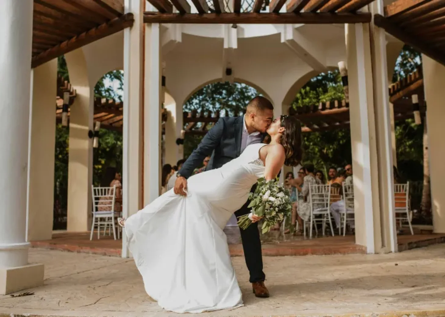 Just married couple at Valentin Imperial Riviera Maya Resort