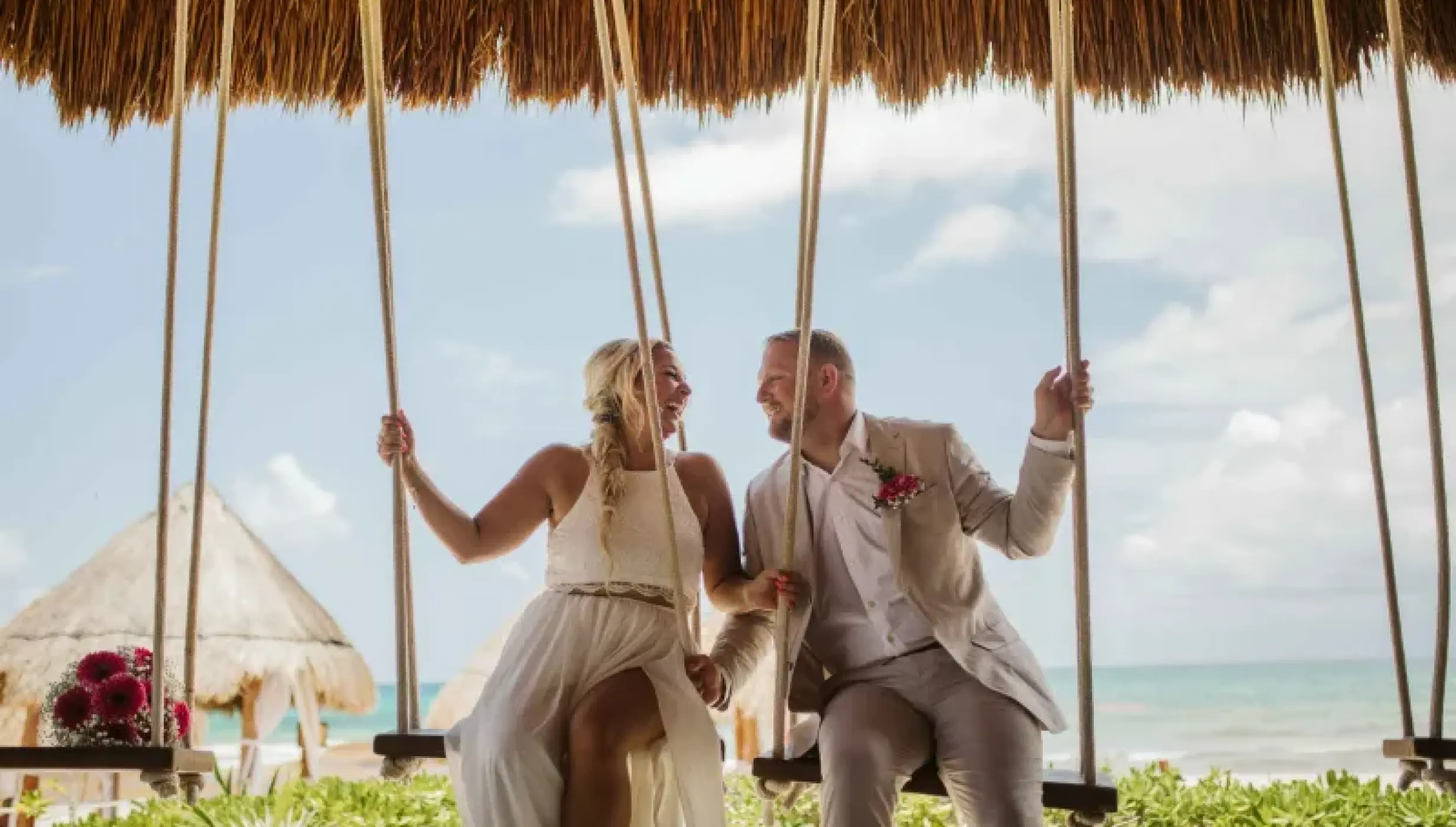 Couple at Valentin Imperial Maya Resort.