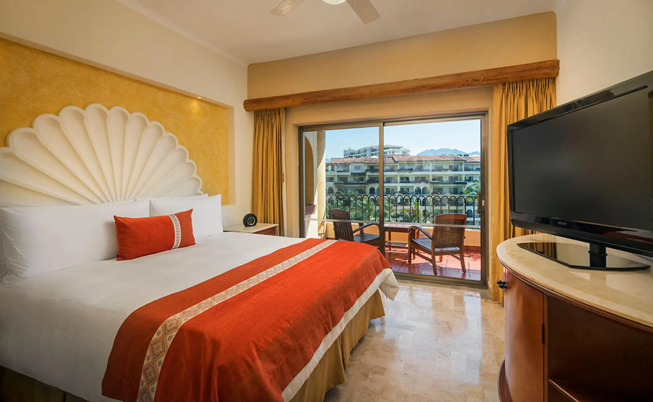 Junior Suite with king bed and private balcony at Velas Vallarta, Puerto Vallarta