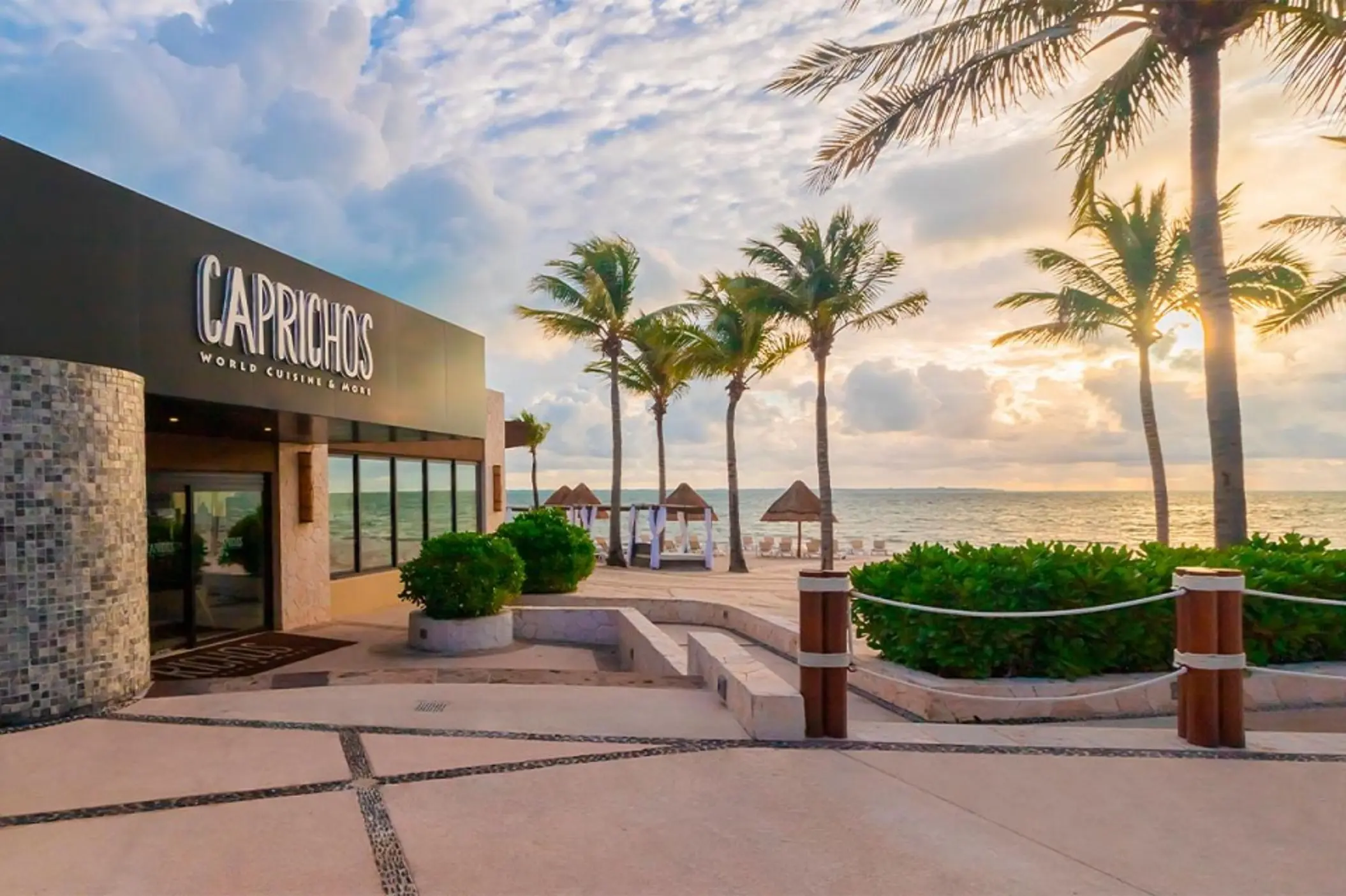 Caprichos restaurant exterior at Villa del Palmar Cancun near the beach, Cancun