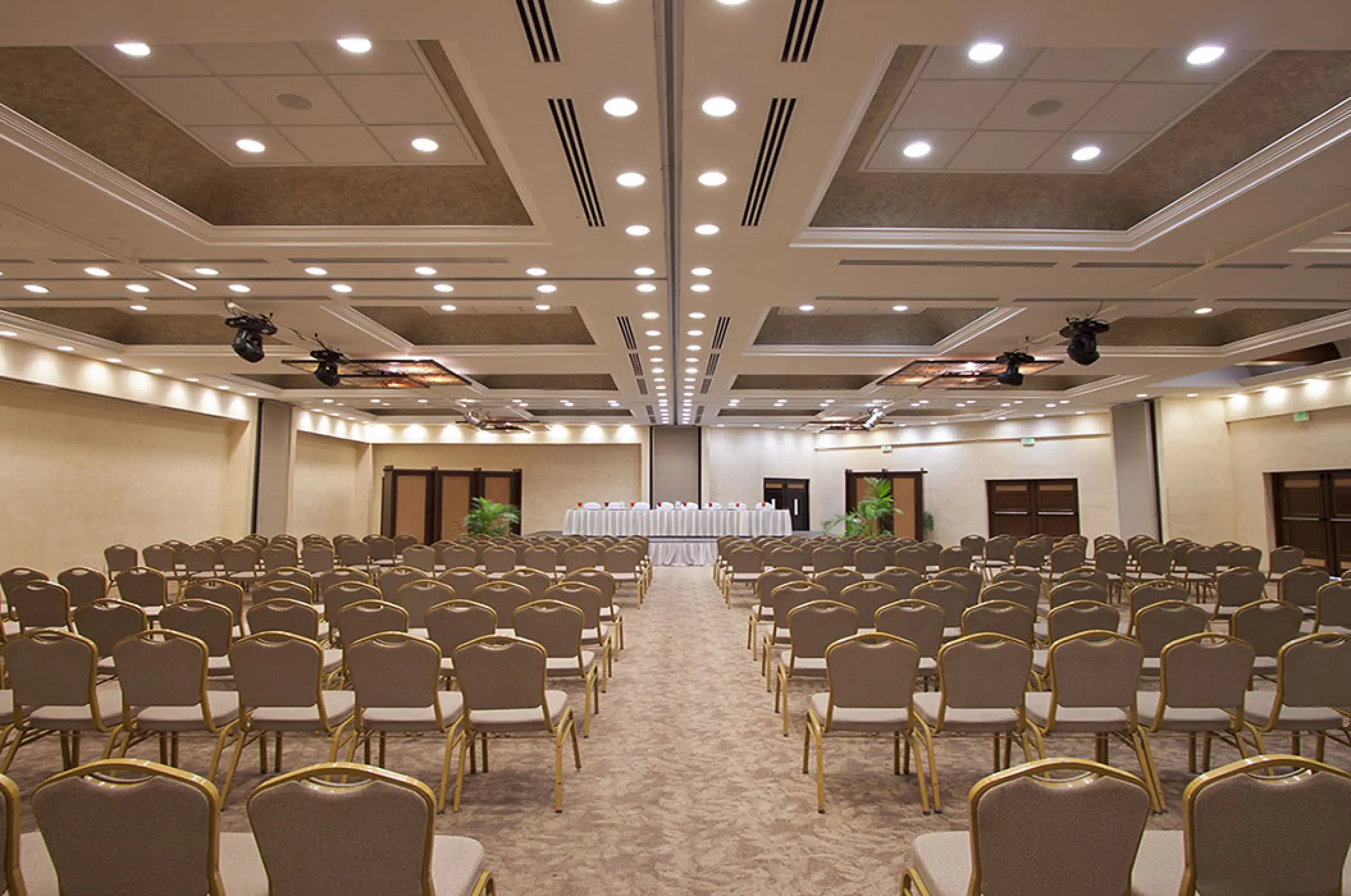 Indoor ballroom setup with rows of chairs at Villa La Estancia Riviera Nayarit, Puerto Vallarta