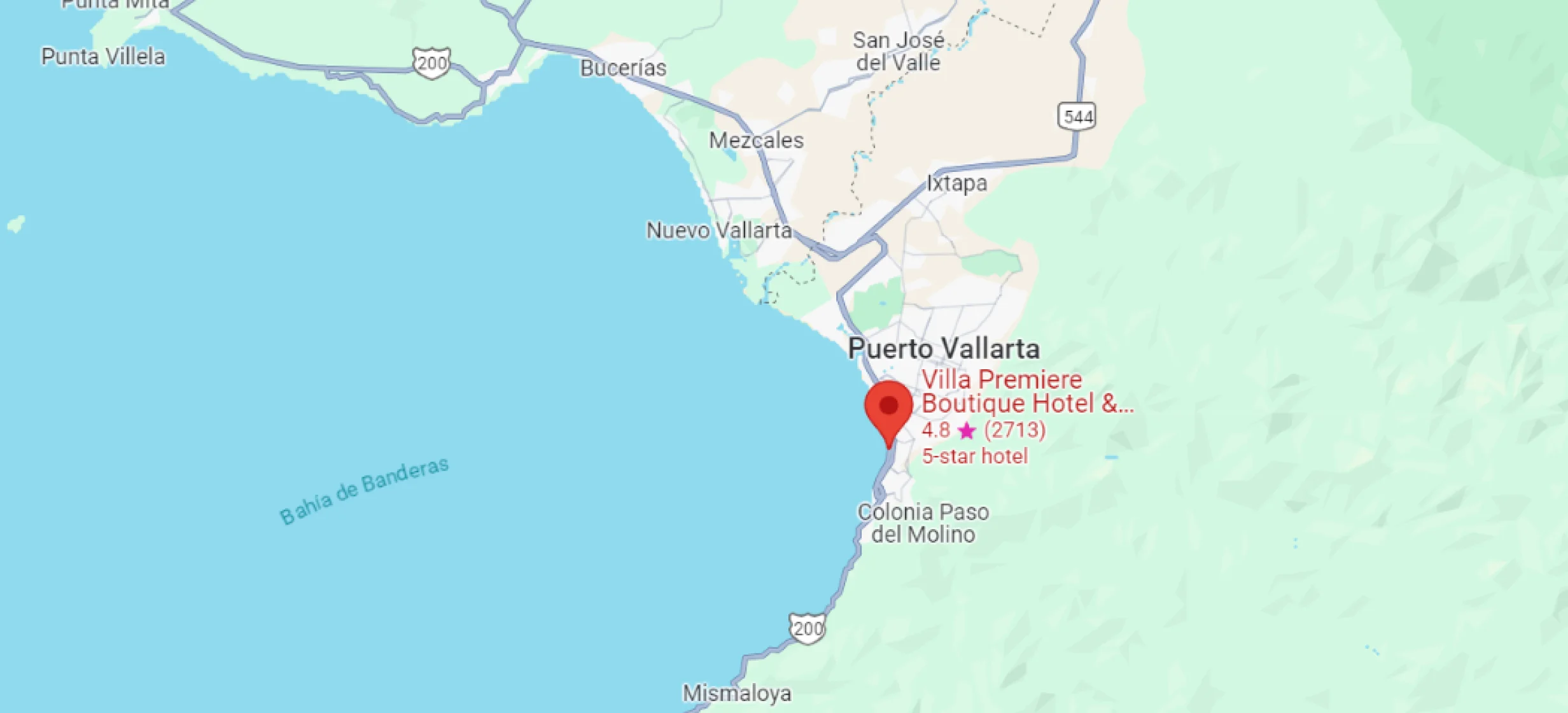 map showing location of Villa Premiere Boutique Hotel