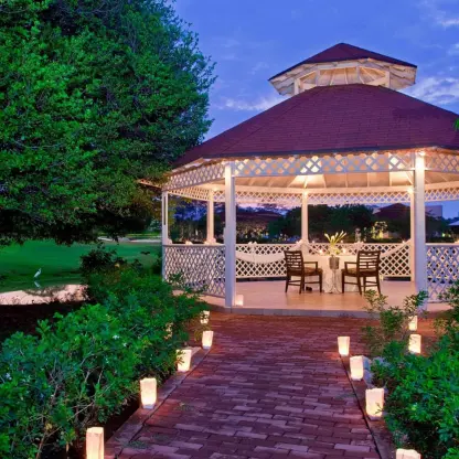 Lake view gazebo wedding venue at Westin Reserva Conchal, Liberia