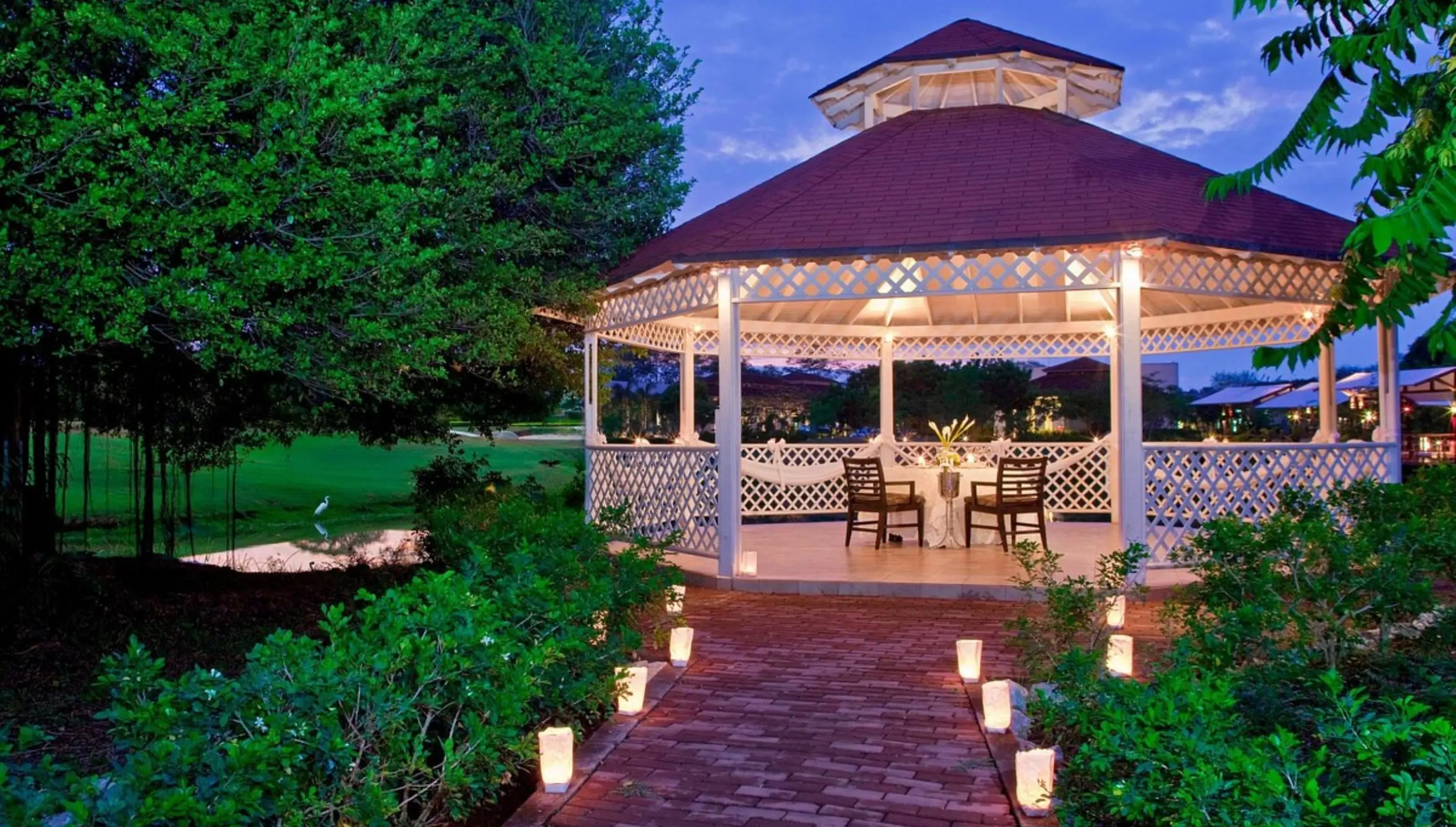 Lake view gazebo wedding venue at Westin Reserva Conchal, Liberia