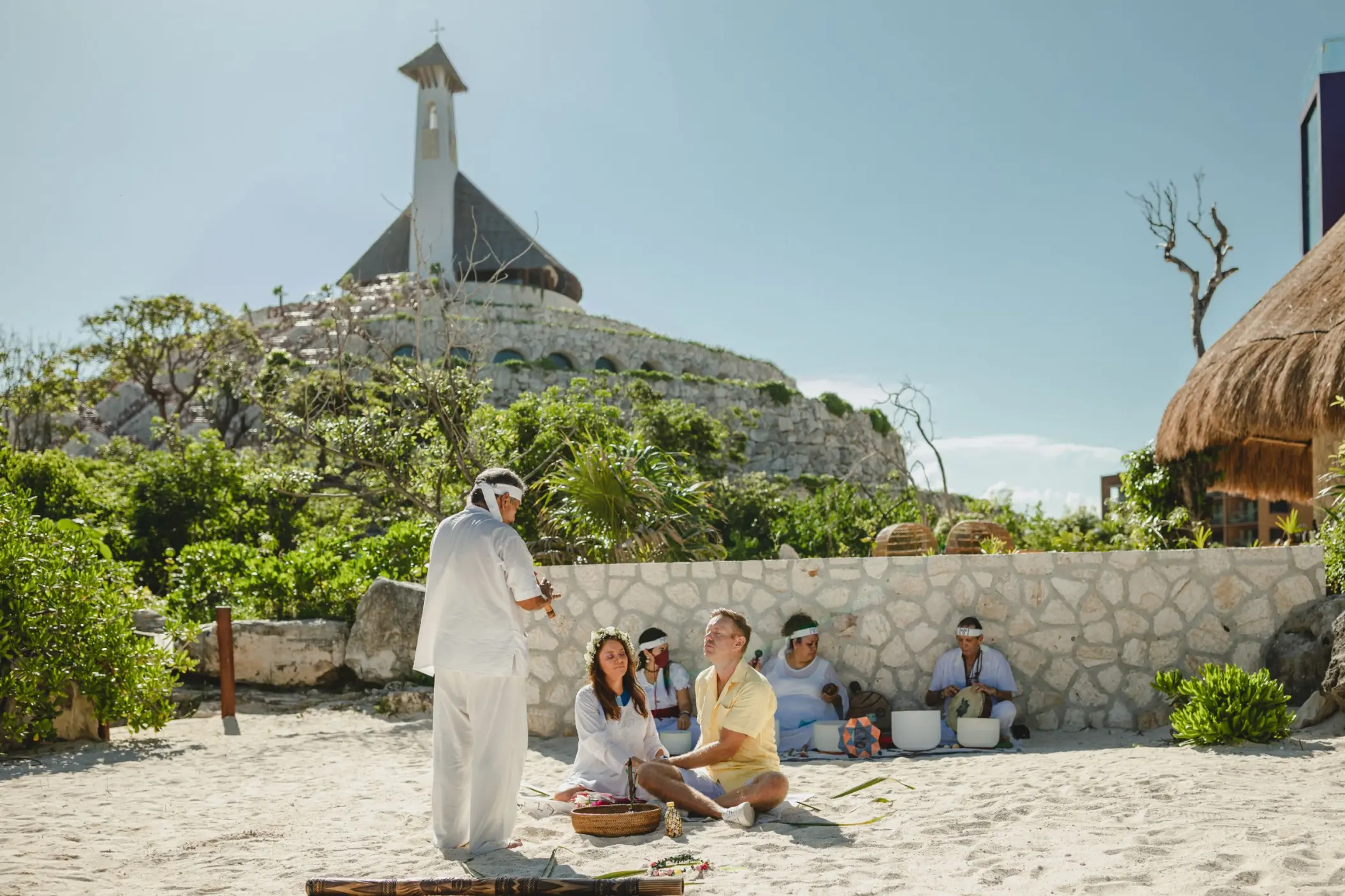 Traditional Mayan wedding ceremony at Hotel Xcaret Arte, Riviera Maya