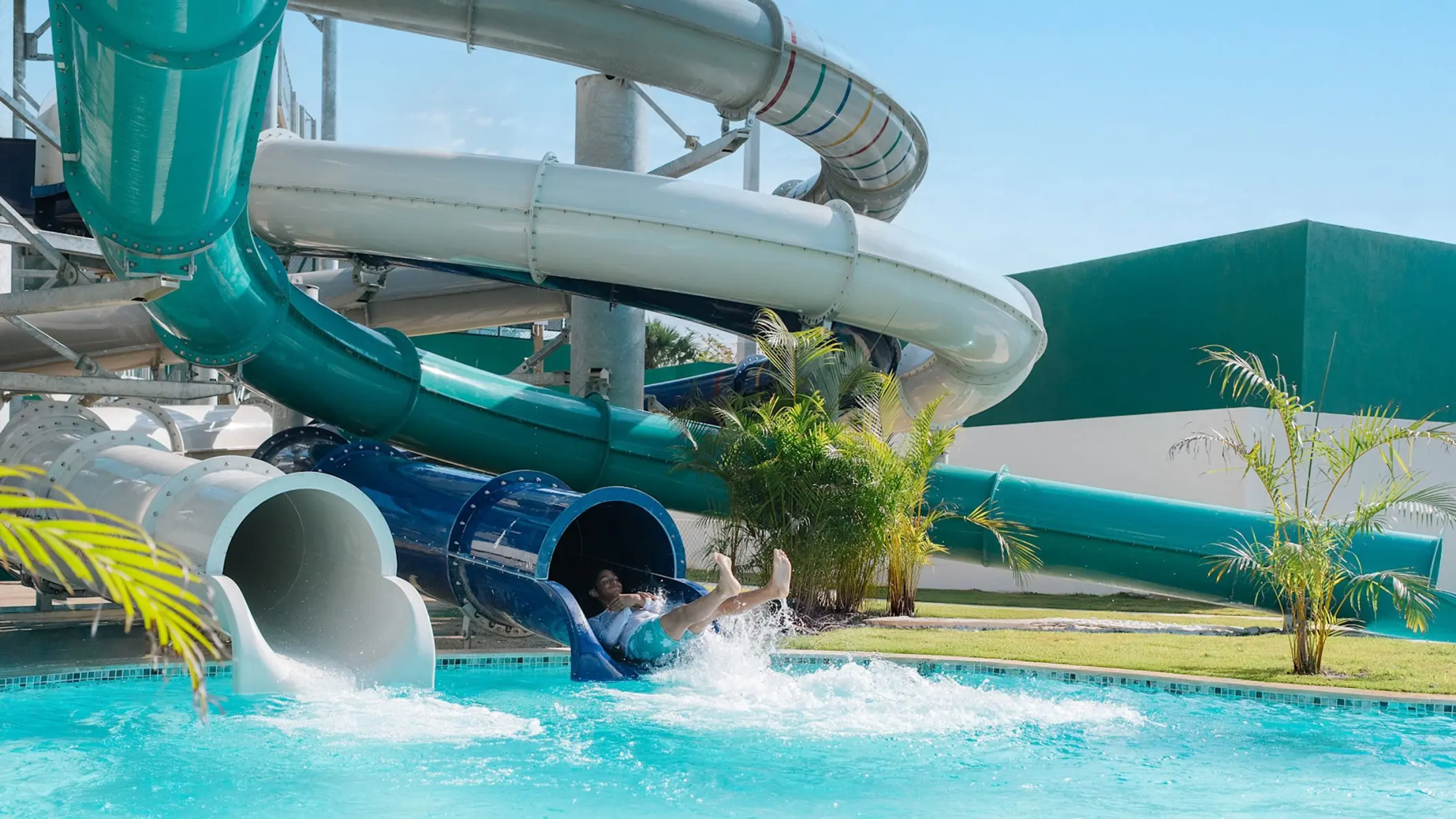 Water slides and splash pool at Zemi Miches, Punta Cana