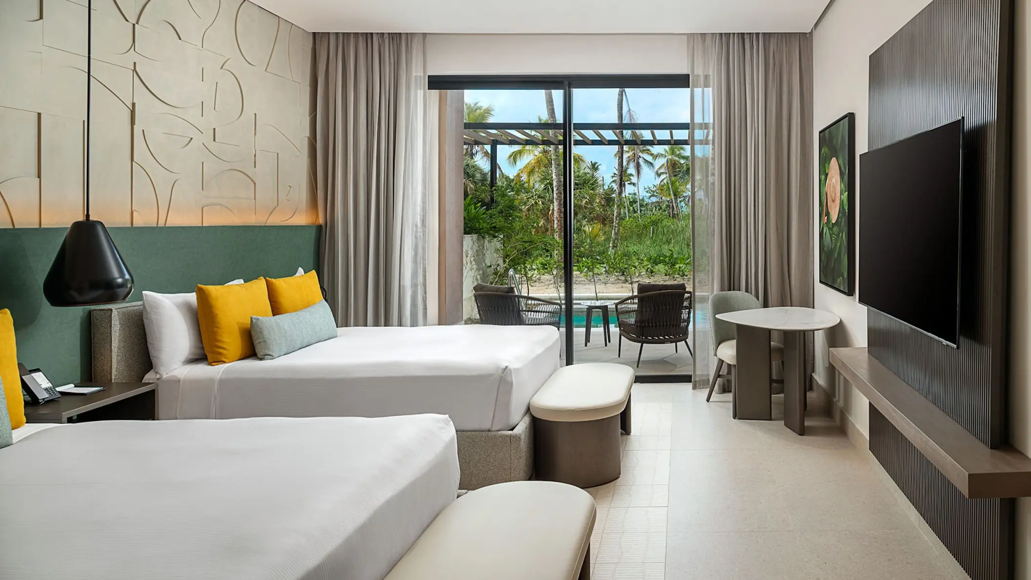 Zemi Miches Club Azure suite with double queen beds and terrace plunge pool, Punta Cana