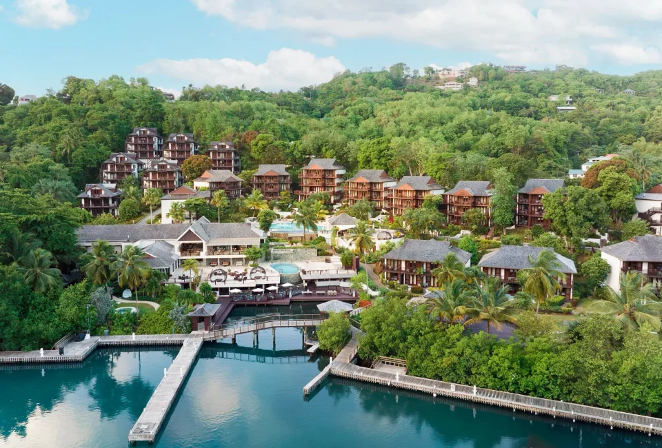 aerial view of Zoetry Marigot Bay St. Lucia
