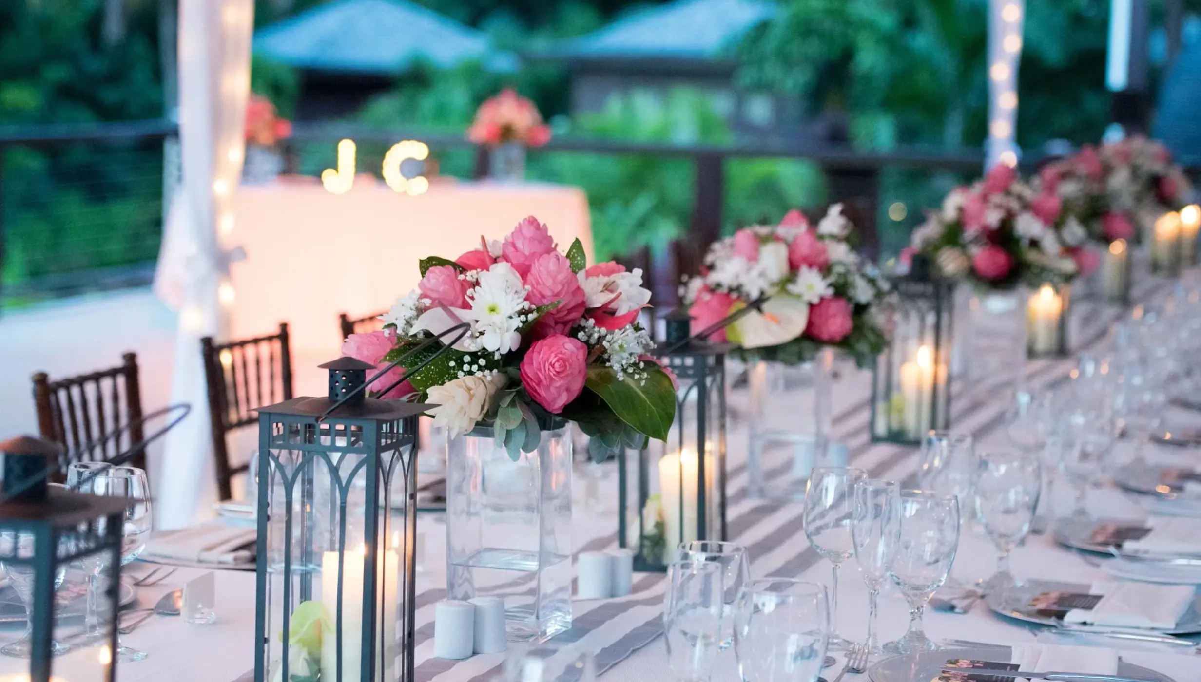 Boudreau Terrace wedding reception at Zoetry Marigot Bay, Castries