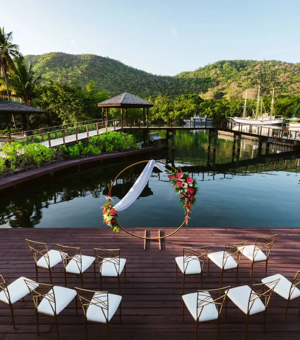 palm pavilion deck venue at Zoetry Marigot Bay St. Lucia