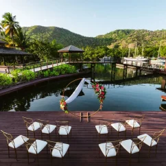 palm pavilion deck venue at Zoetry Marigot Bay St. Lucia