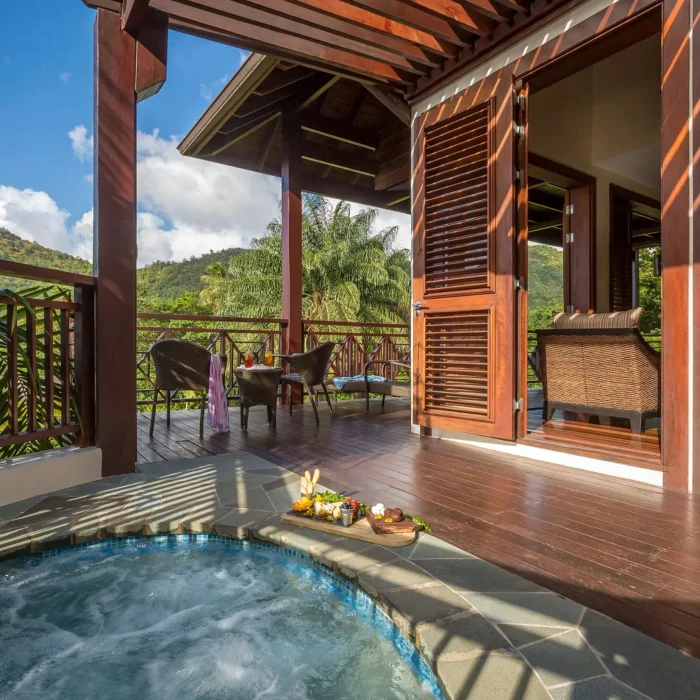 penthouse residence terrace and plunge pool at Zoetry Marigot Bay St. Lucia