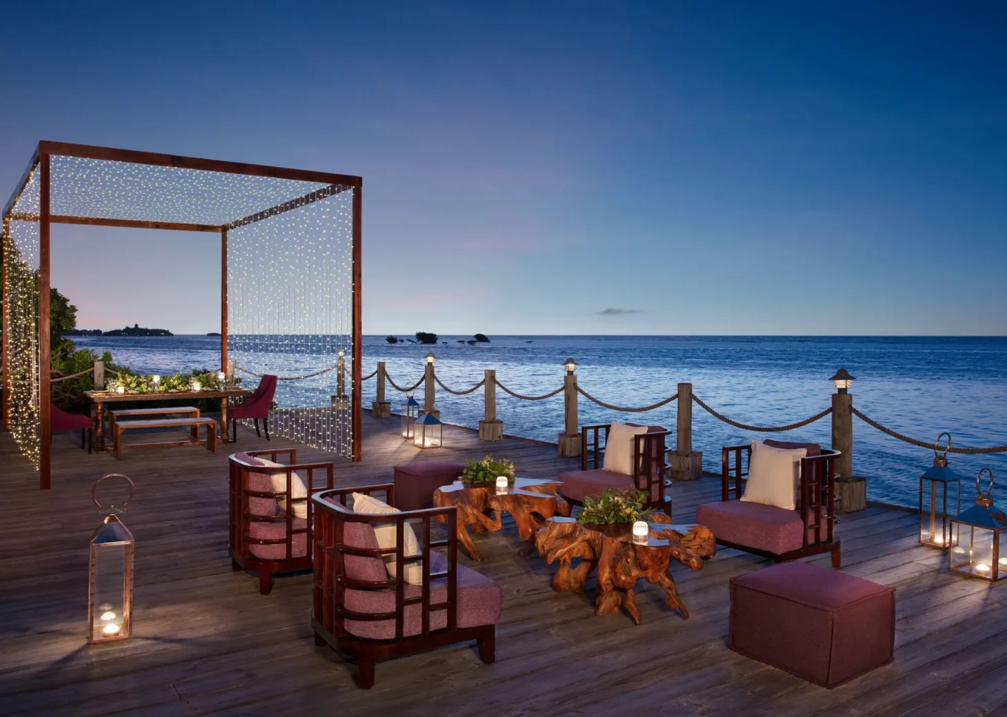 coyaba deck venue banquet setup at Zoetry Montego Bay