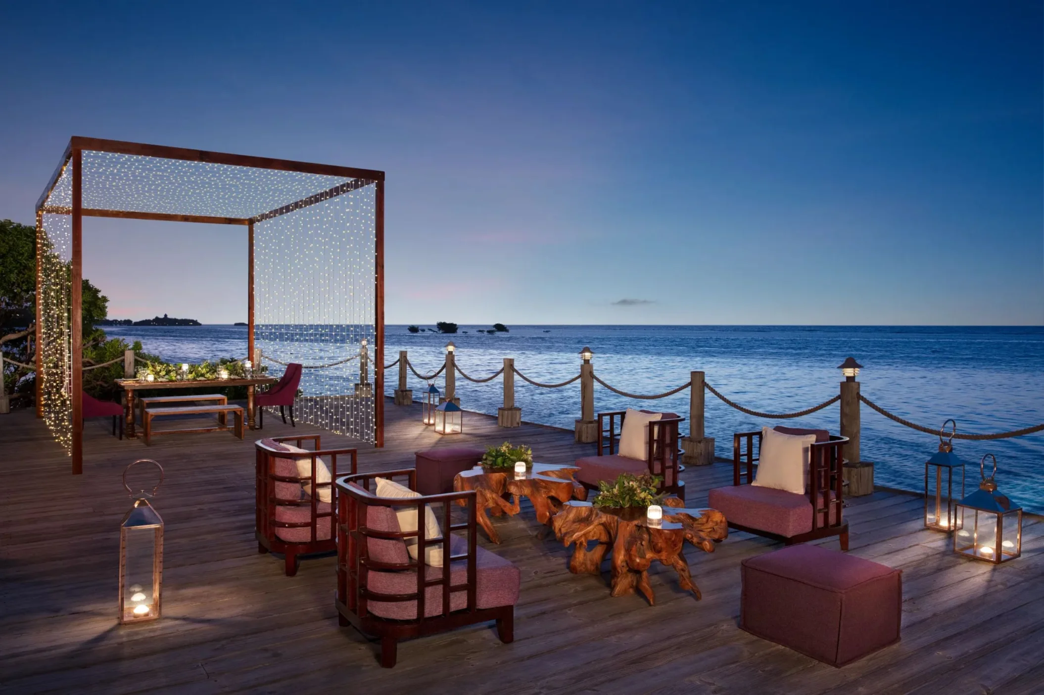 coyaba deck venue banquet setup at Zoetry Montego Bay
