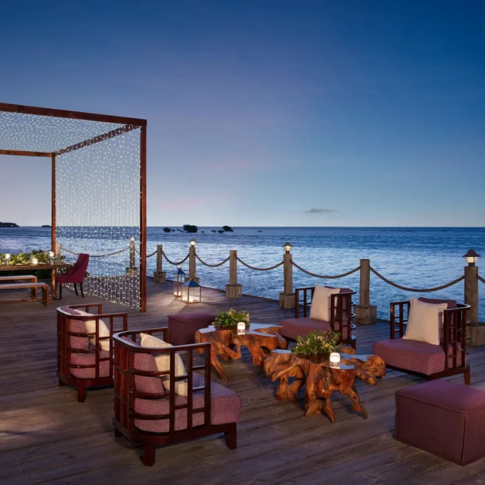 coyaba deck venue banquet setup at Zoetry Montego Bay