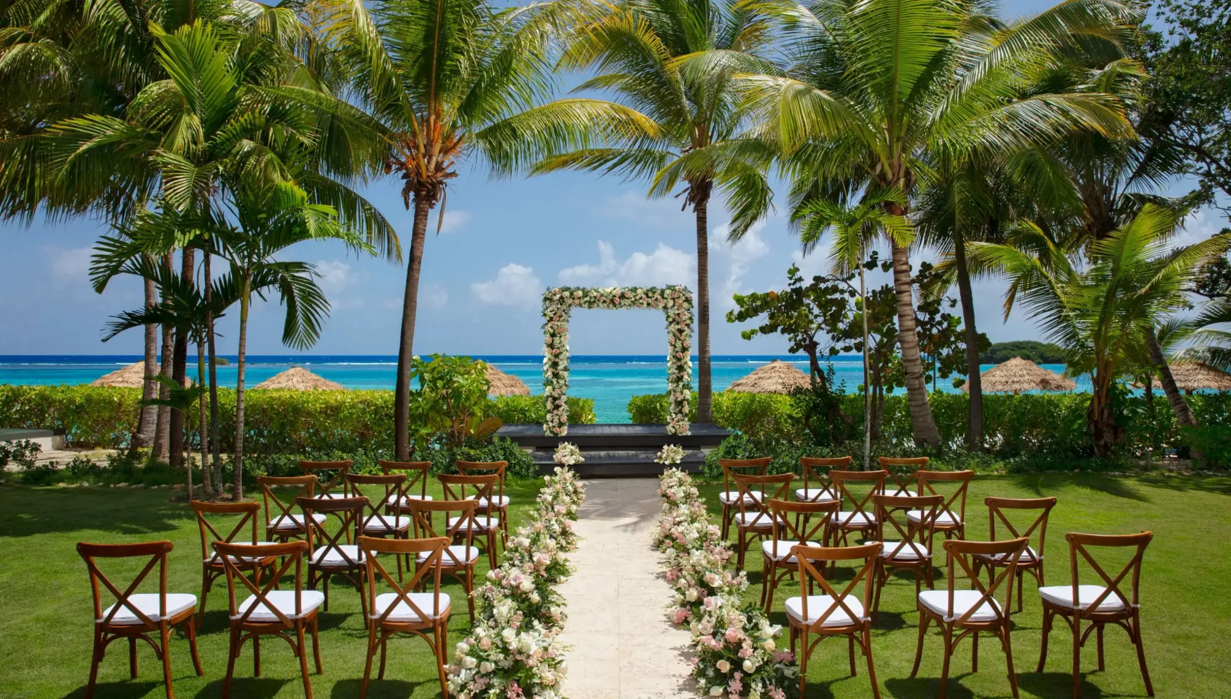 coyaba lawn venue ceremony setup at Zoetry Montego Bay