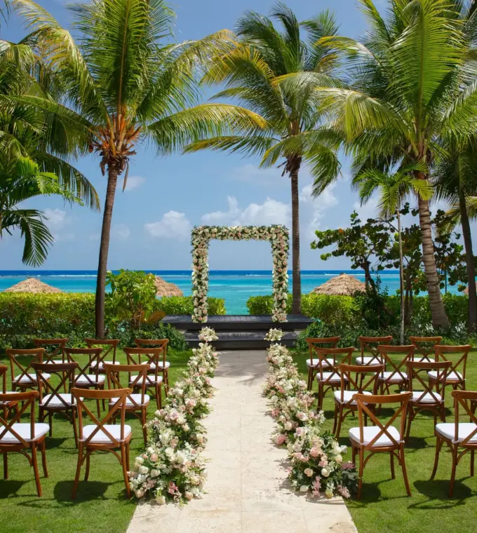 Coyaba Lawn wedding ceremony at Zoetry Montego Bay, Jamaica