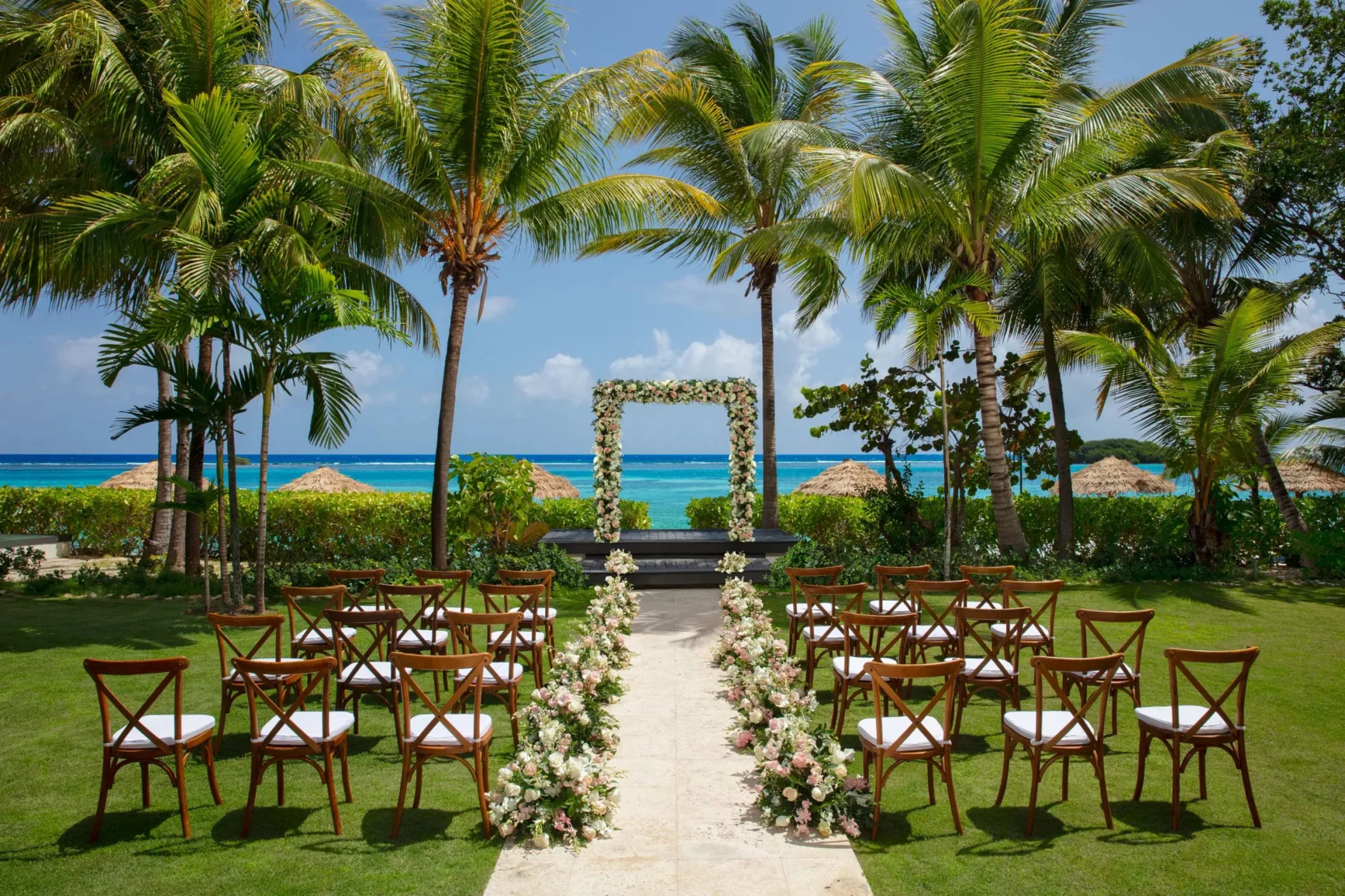 coyaba lawn venue ceremony setup at Zoetry Montego Bay