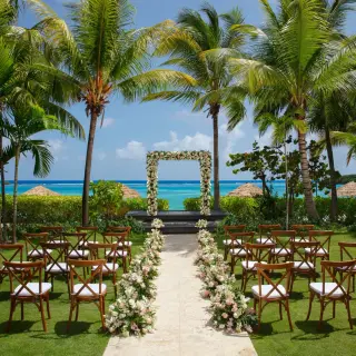 Coyaba Lawn wedding ceremony at Zoetry Montego Bay, Jamaica