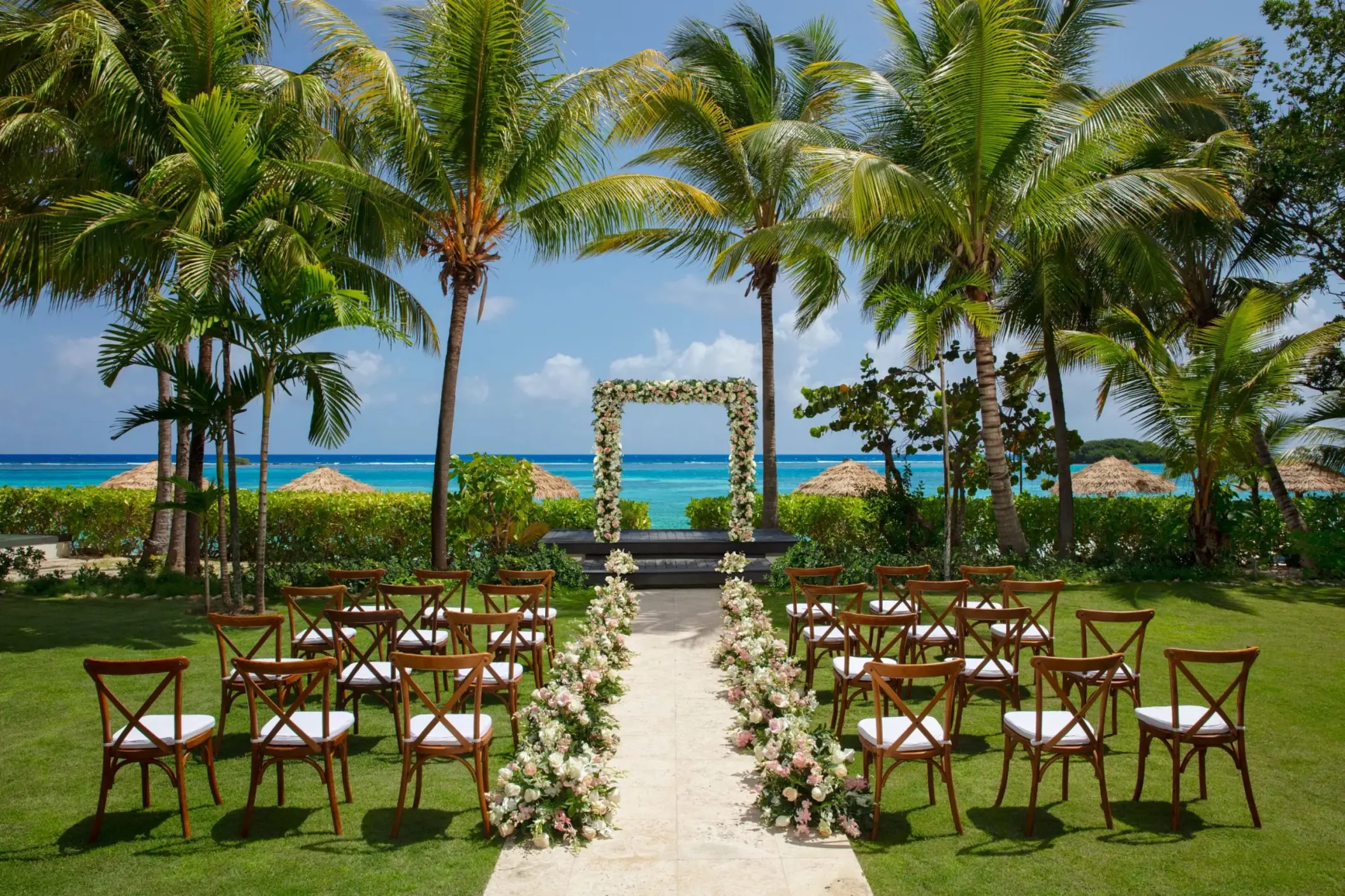 Coyaba Lawn wedding ceremony at Zoetry Montego Bay, Jamaica
