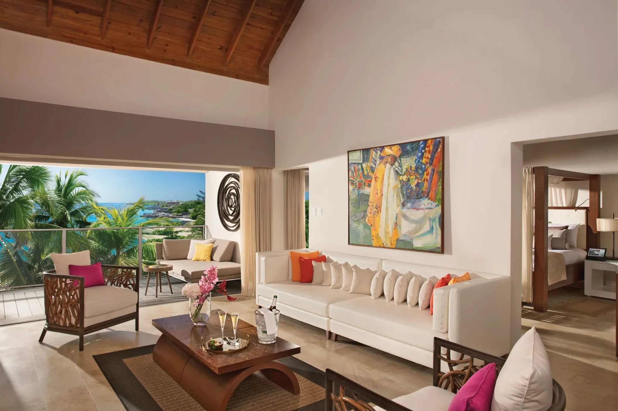 living area of the master suite at Zoetry Montego Bay