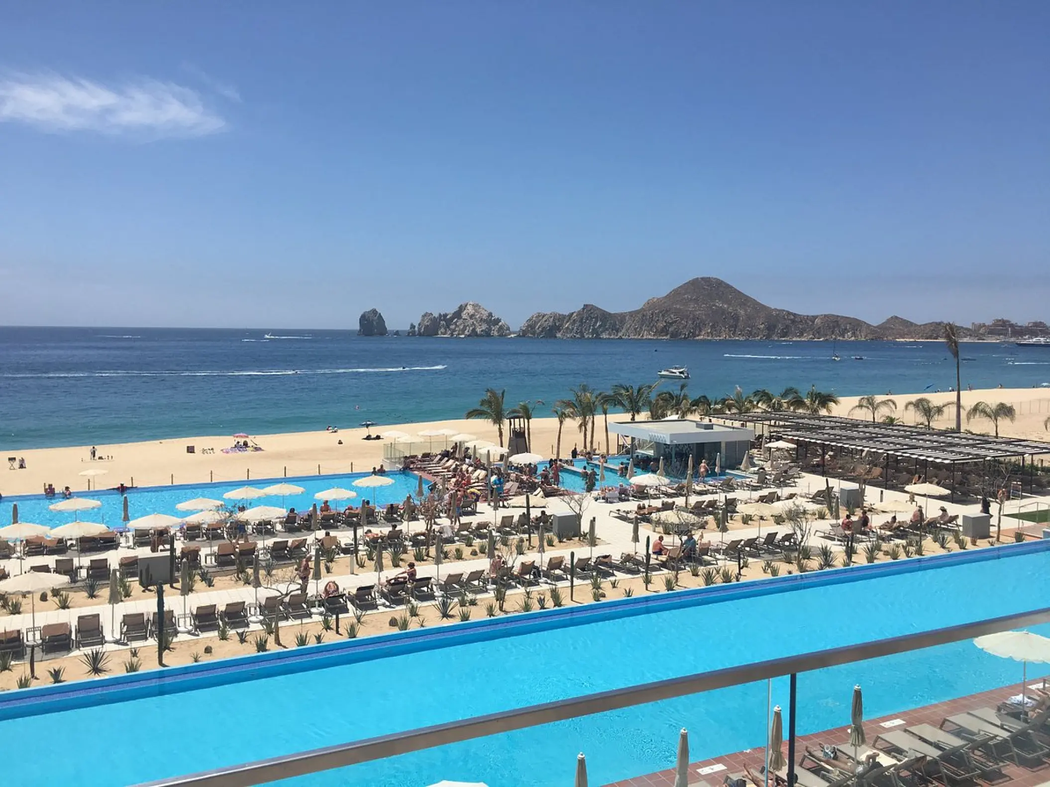 Riu Palace Baja California swimming pools and beach view, Cabo San Lucas