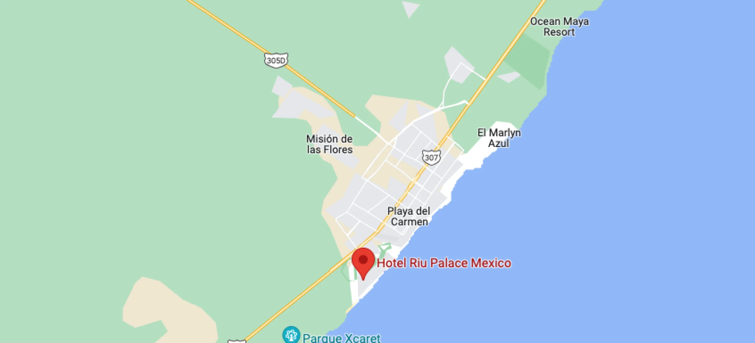 Google maps of Riu Palace Costa Mujeres