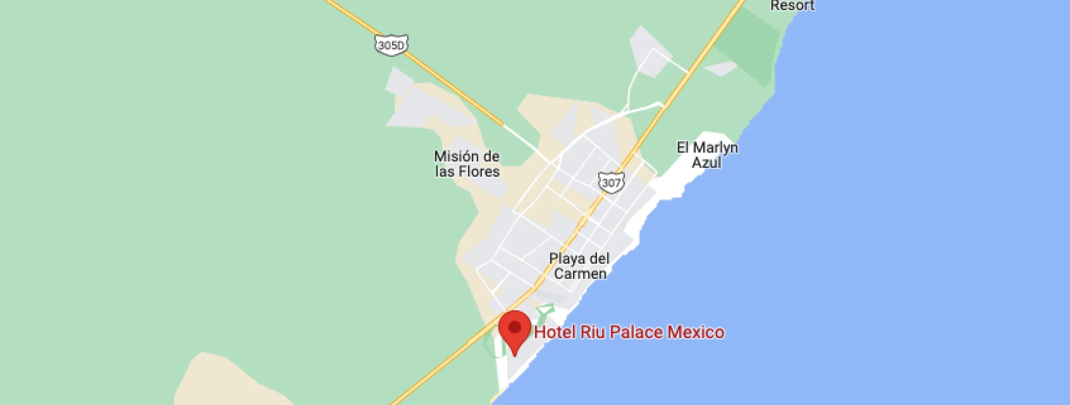 Google maps of Riu Palace Costa Mujeres