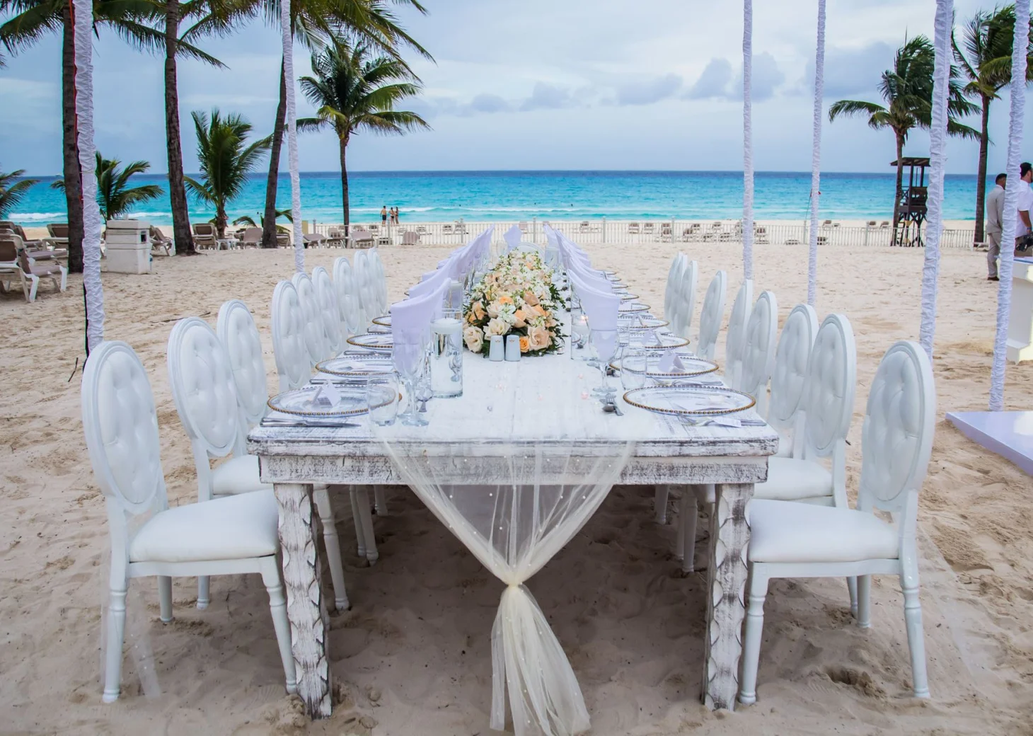 Riu Palace beach venue wedding reception