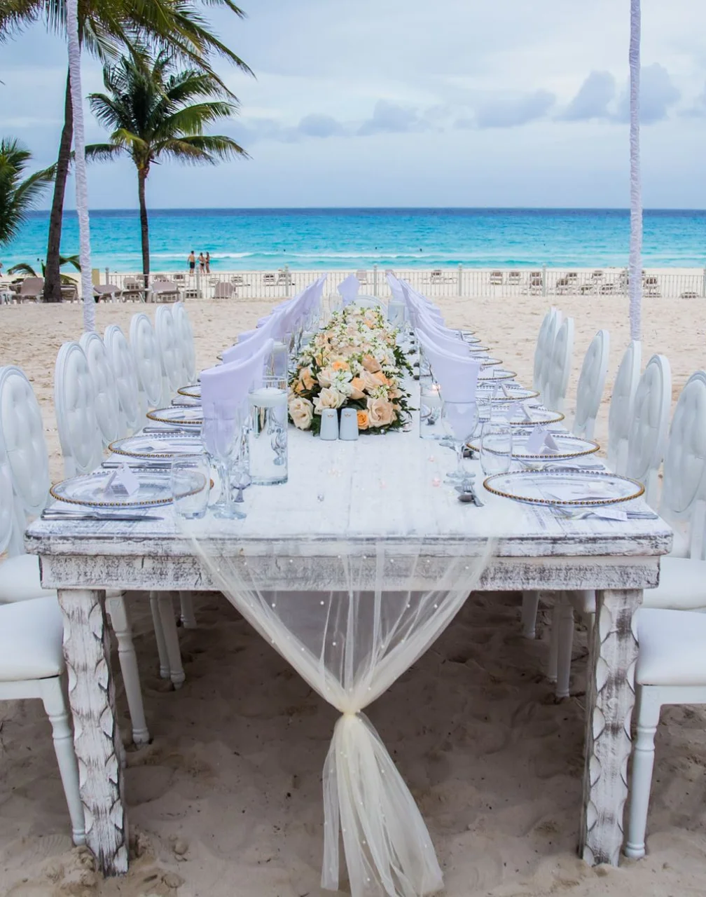 Riu Palace beach venue wedding reception
