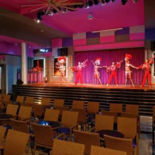 Live stage performance with dancers at the Riu Yucatan theater, Playa Del Carmen