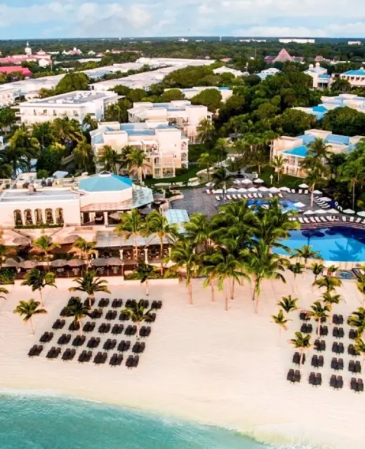Royal Hideaway Playacar resort and beach aerial view