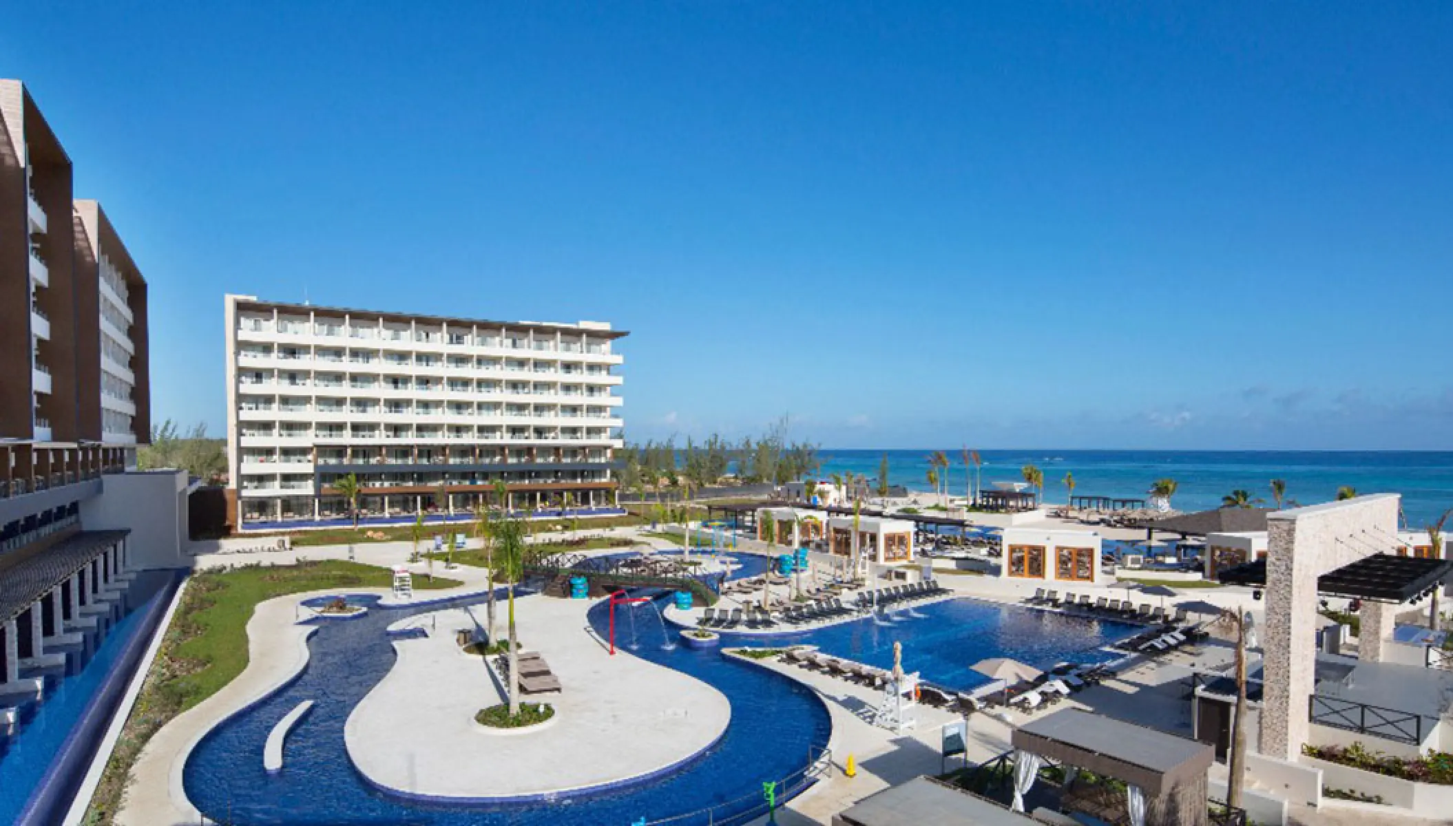 Royalton Blue Waters aerial view of the pools and guest room buildings, Montego Bay